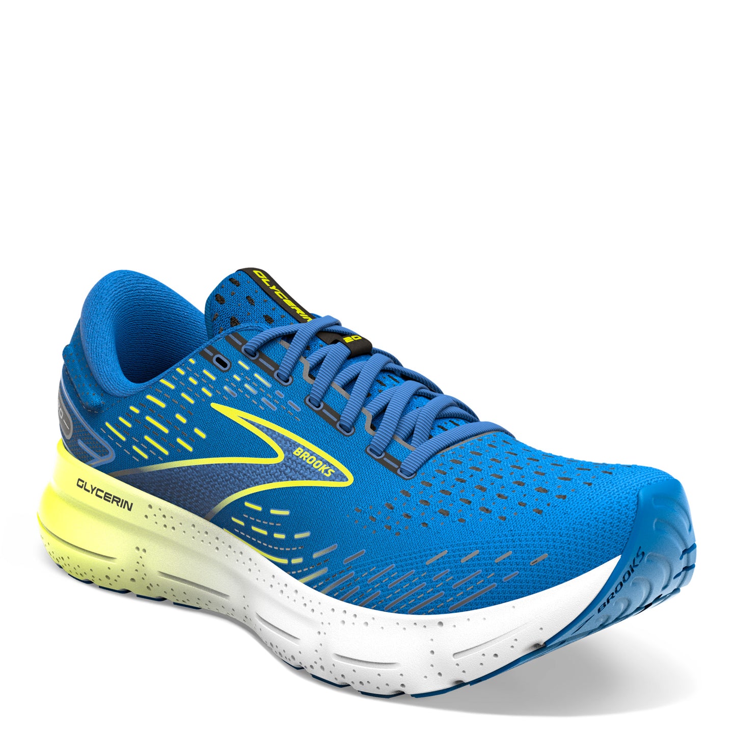 Peltz Shoes  Men's Brooks Glycerin 20 Running Shoe Blue/Nightlife 110382 1D 482