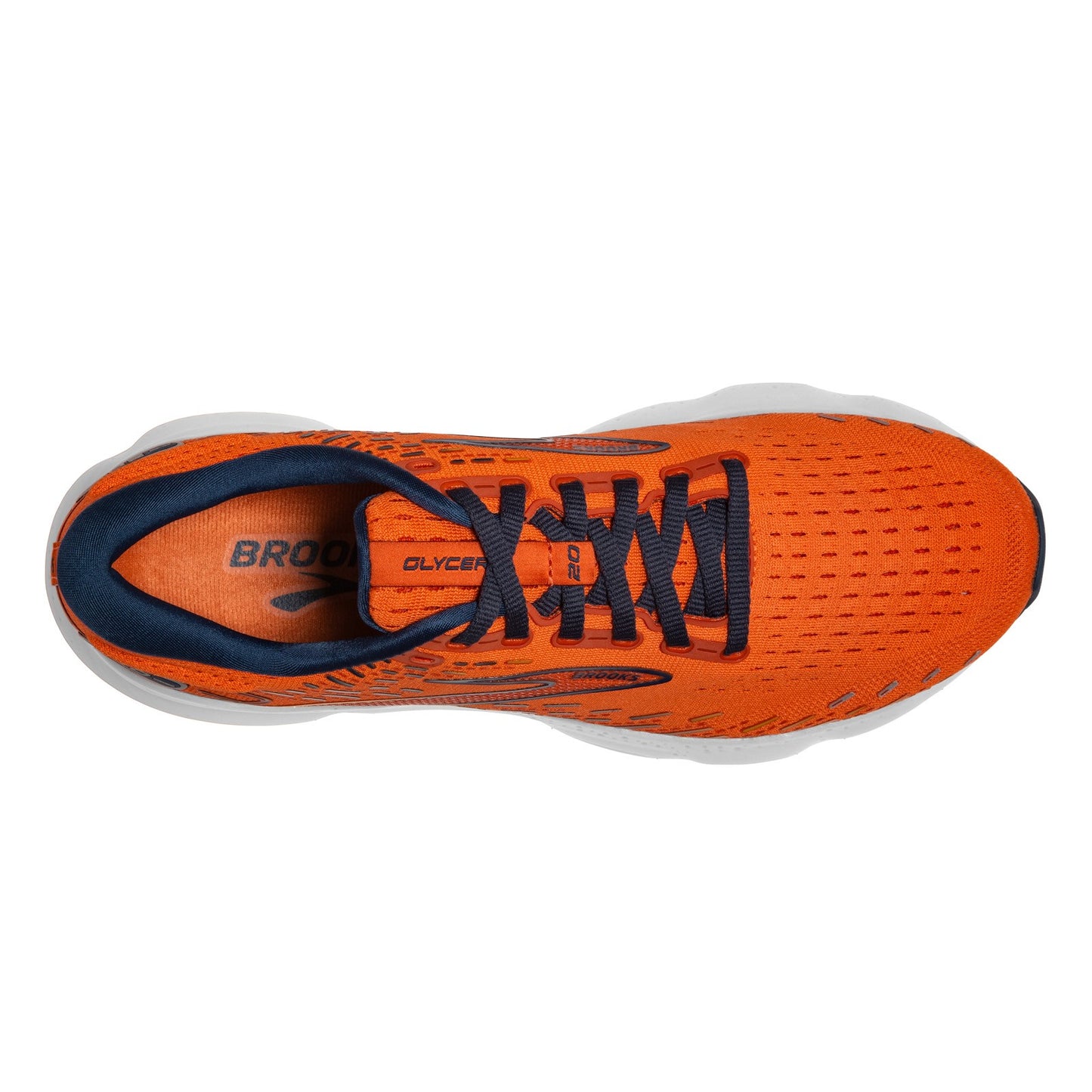 Peltz Shoes  Men's Brooks Glycerin 20 Running Shoe Orange/Titan 110382 1D 843
