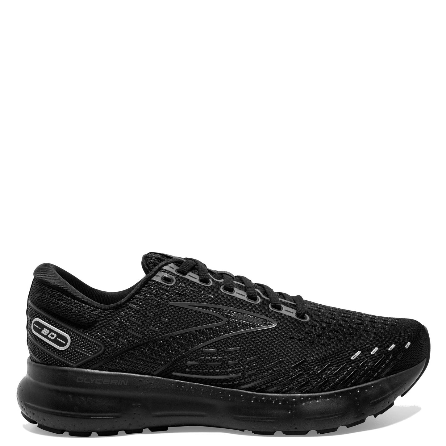 Peltz Shoes  Men's Brooks Glycerin 20 Running Shoe - Wide Width Black/Black 110382 2E 020