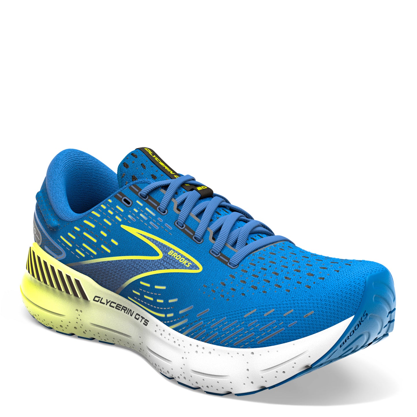 Peltz Shoes  Men's Brooks Glycerin GTS 20 Running Shoe Blue/Nightlife 110383 1D 482