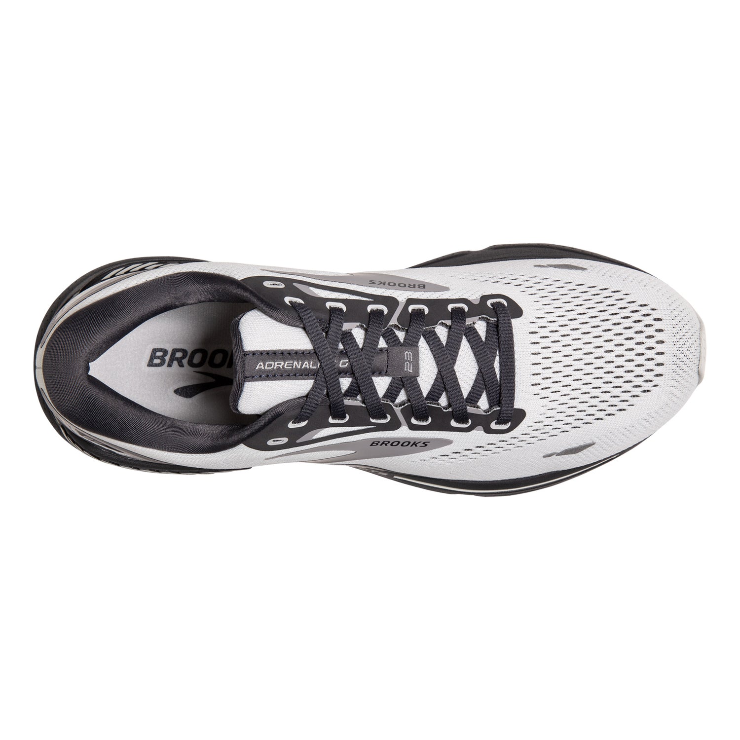 Peltz Shoes  Men's Brooks Adrenaline GTS 23 Running Shoe Oyster/Ebony/Alloy 110391 1D 065