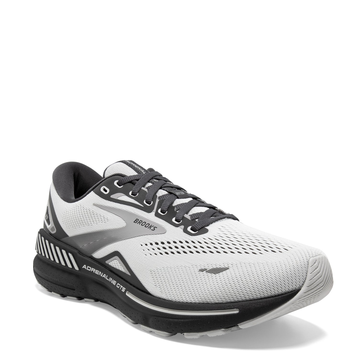 Peltz Shoes  Men's Brooks Adrenaline GTS 23 Running Shoe - Extra Wide Width Oyster/Ebony/Alloy 110391 4E 065