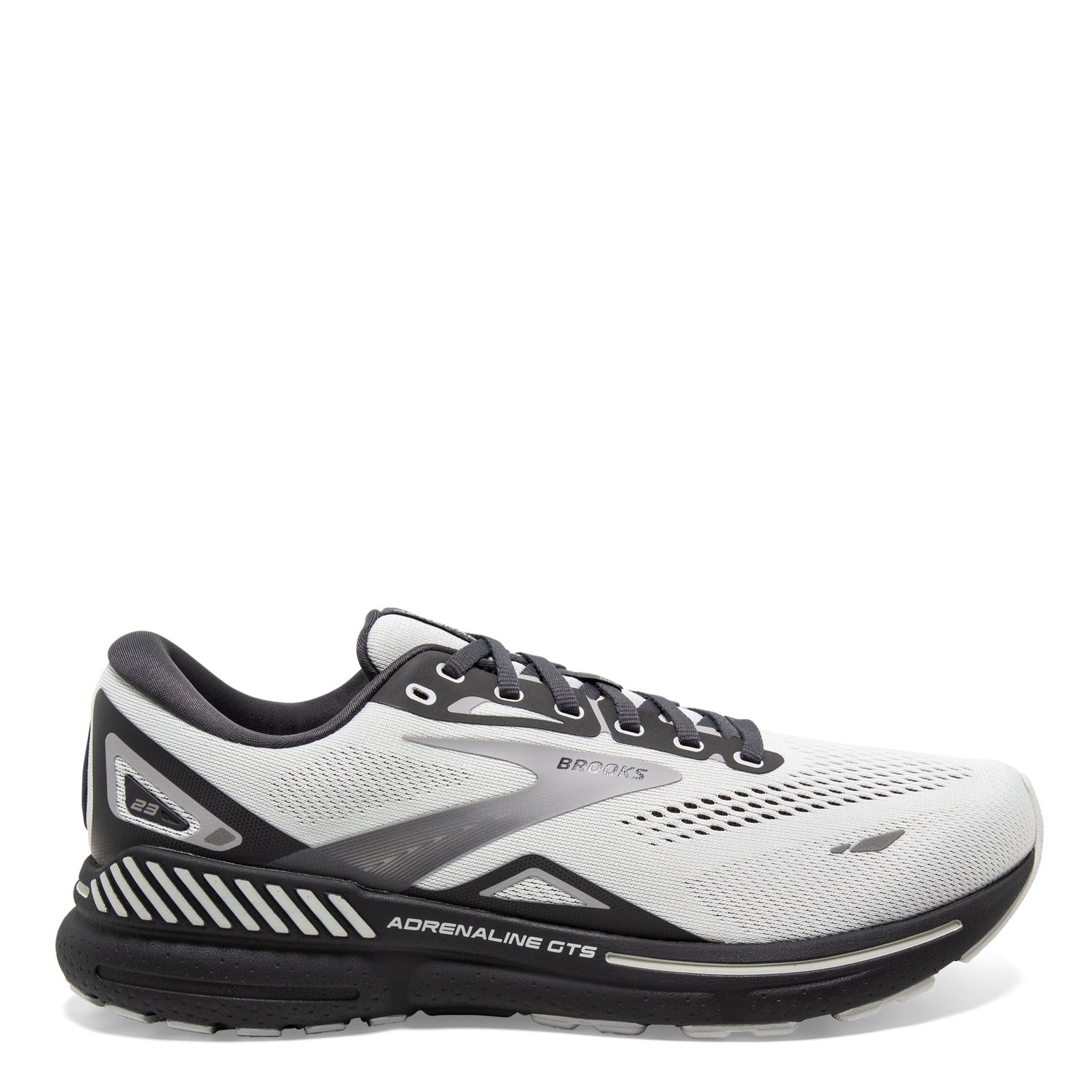 Peltz Shoes  Men's Brooks Adrenaline GTS 23 Running Shoe - Extra Wide Width Oyster/Ebony/Alloy 110391 4E 065