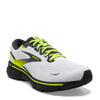 Peltz Shoes  Men's Brooks Ghost 15 Running Shoe White/Ebony/Nightlife 110393 1D 125