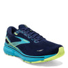 Peltz Shoes  Men's Brooks Ghost 15 Running Shoe Navy/Blue/Green 110393 1D 407