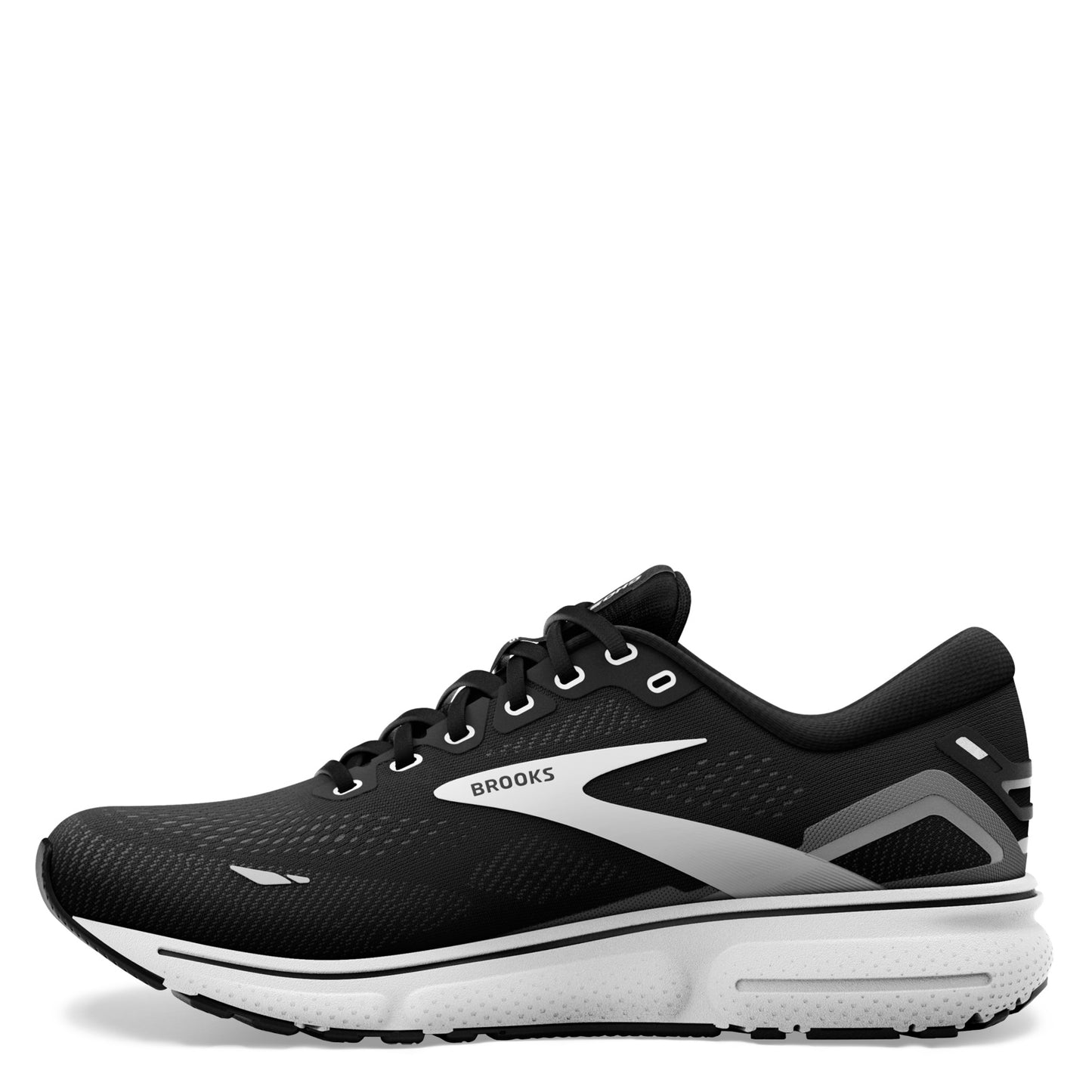 Peltz Shoes  Men's Brooks Ghost 15 Running Shoe - Wide Width Black/White 110393 2E 012