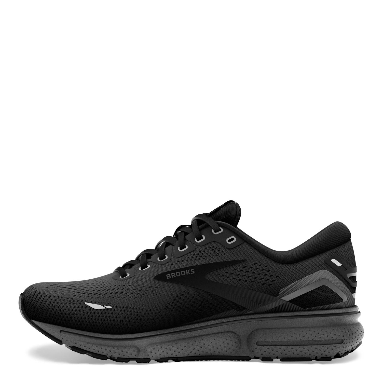 Peltz Shoes  Men's Brooks Ghost 15 Running Shoe - Wide Width Black/White 110393 2E 020