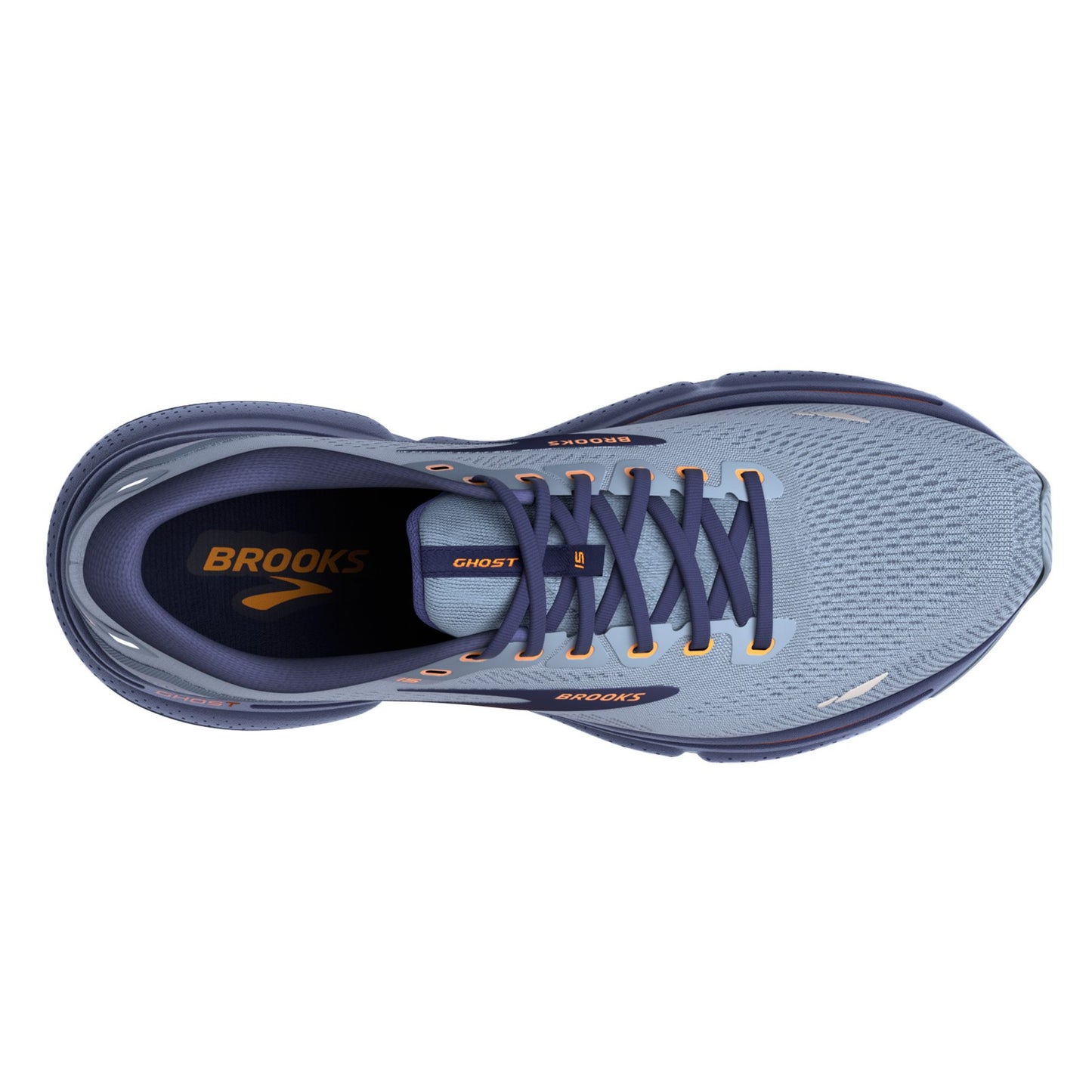 Peltz Shoes  Men's Brooks Ghost 15 Running Shoe - Wide Width Flinstone/Peacock 110393 2E 025