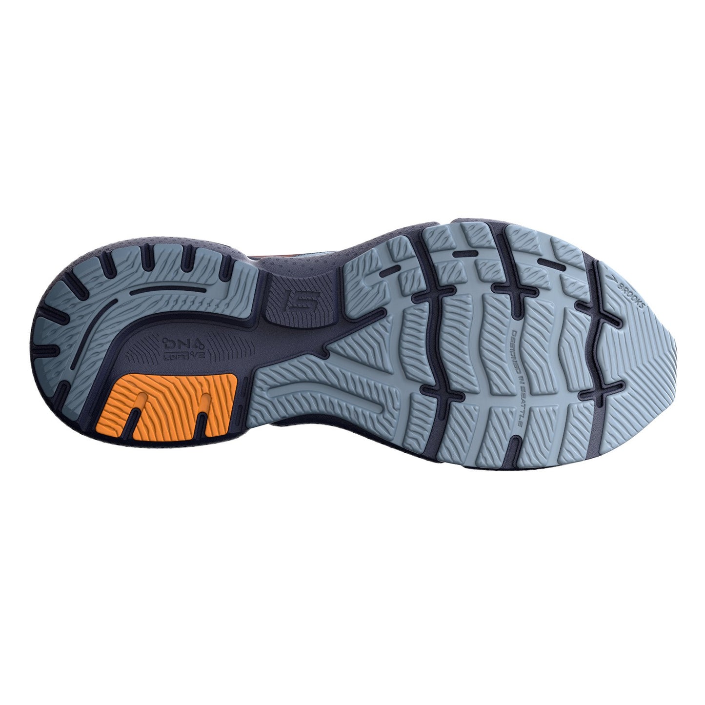 Peltz Shoes  Men's Brooks Ghost 15 Running Shoe - Wide Width Flinstone/Peacock 110393 2E 025