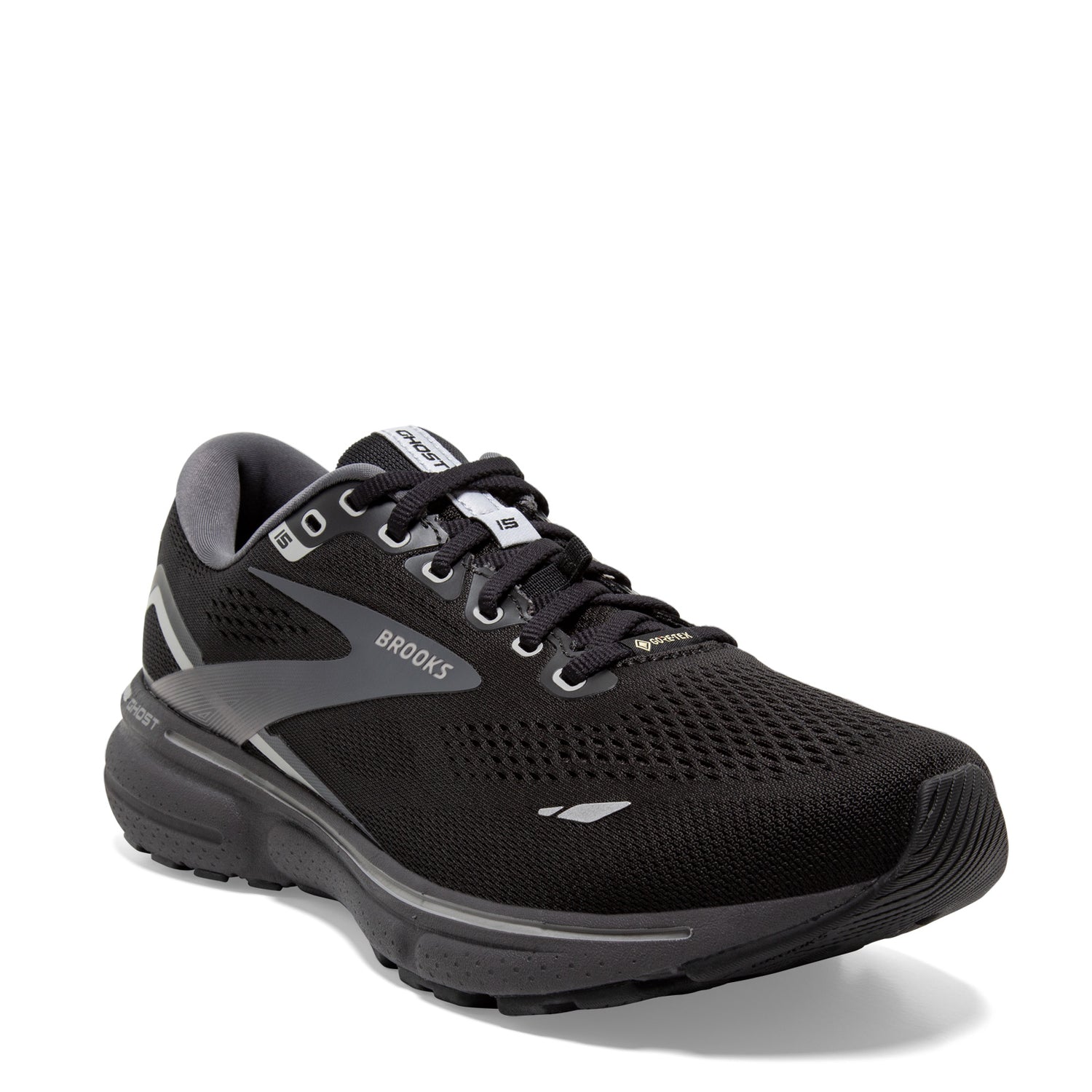 Peltz Shoes  Men's Brooks Ghost 15 GTX Running Shoe Black/Grey 110394 1D 022