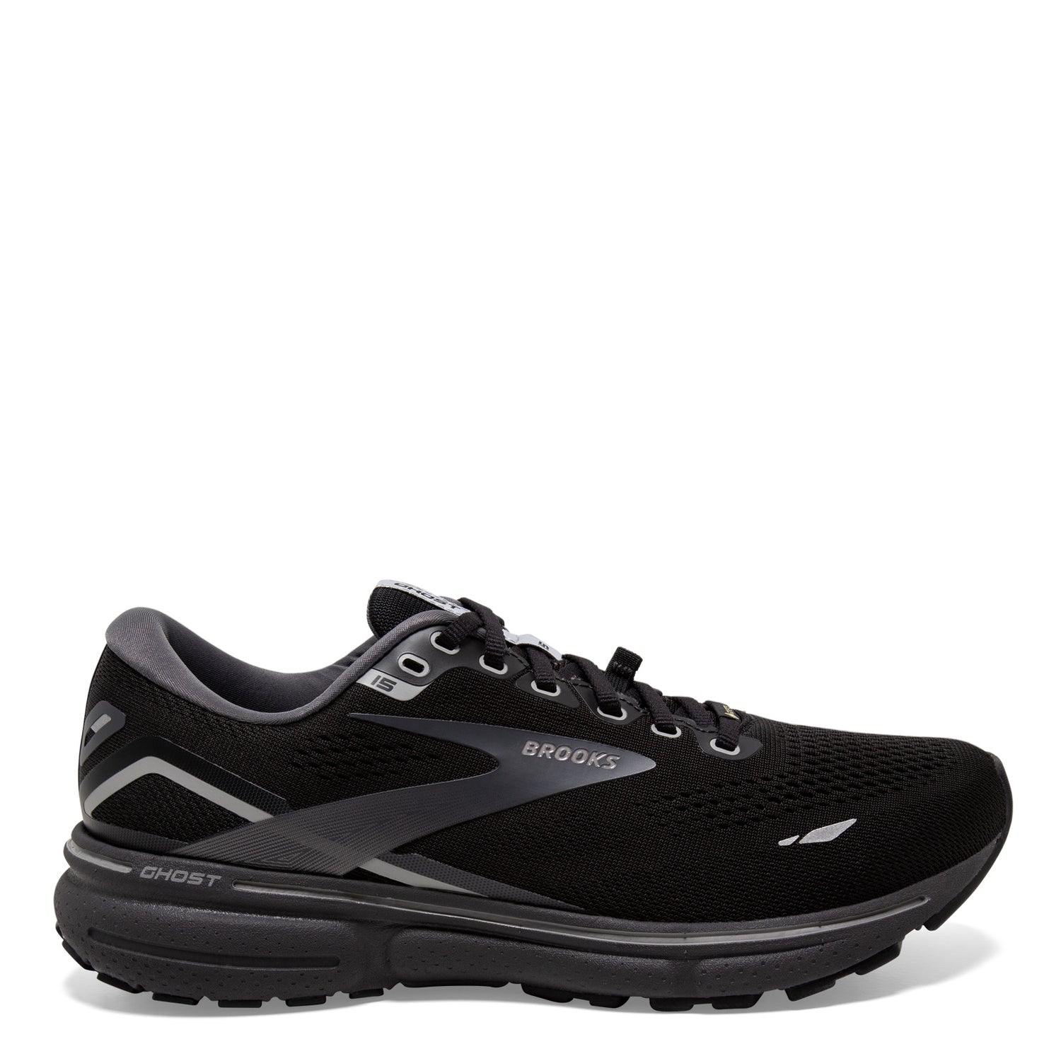 Peltz Shoes  Men's Brooks Ghost 15 GTX Running Shoe Black/Grey 110394 1D 022
