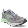 Peltz Shoes  Men's Brooks Levitate 6 Running Shoe Grey/Neon Green 110395 1D 312