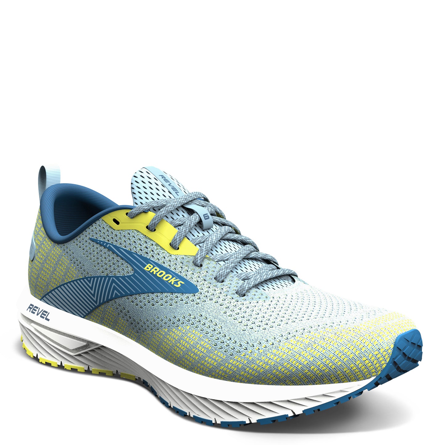 Peltz Shoes  Men's Brooks Revel 6 Running Shoe Light Blue/Nightlife 110398 1D 437