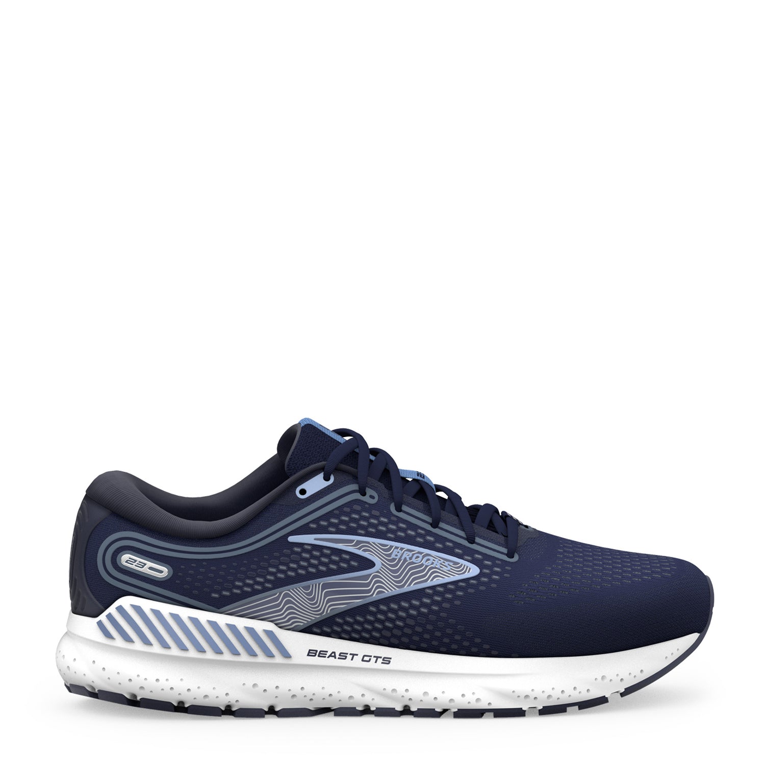 Peltz Shoes  Men's Brooks Beast GTS 23 Running Shoe - Wide Width Navy/Blue/White 110401 2E 495