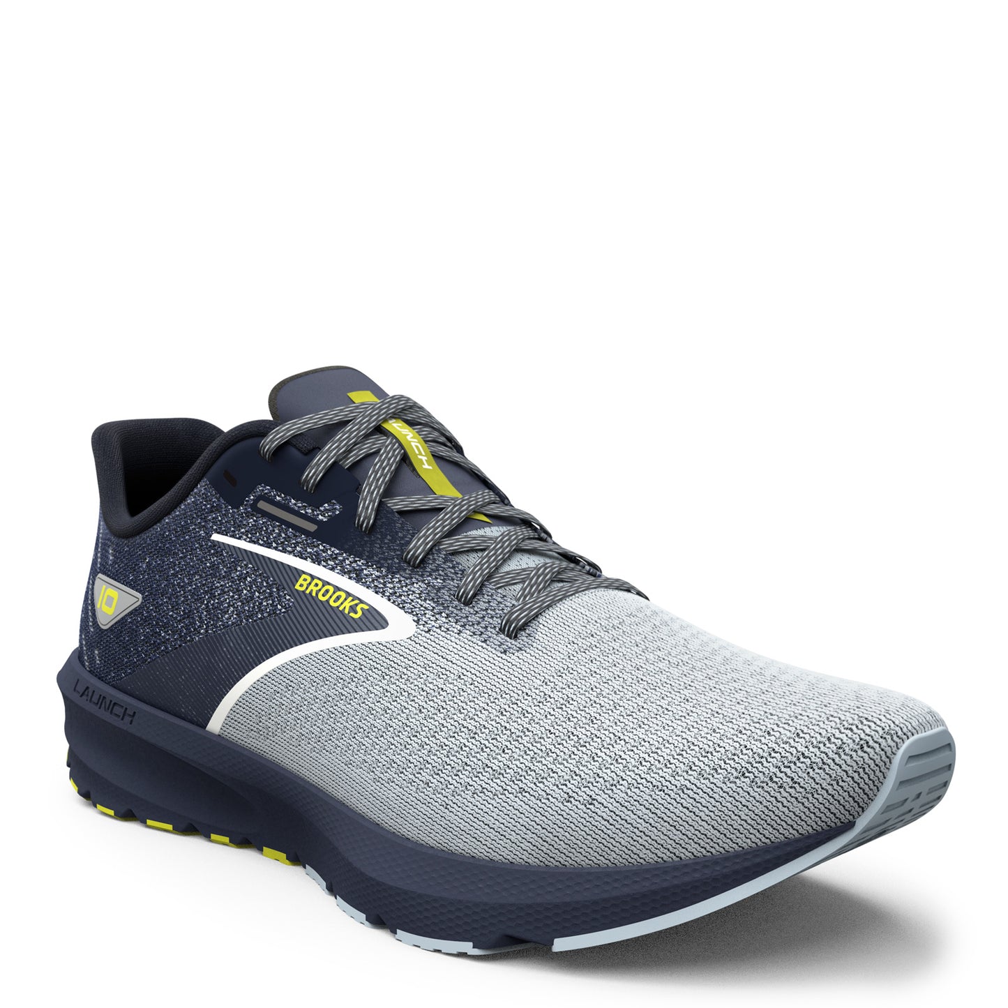 Peltz Shoes  Men's Brooks Launch 10 Running Shoe Blue/Yellow 110409 1D 009