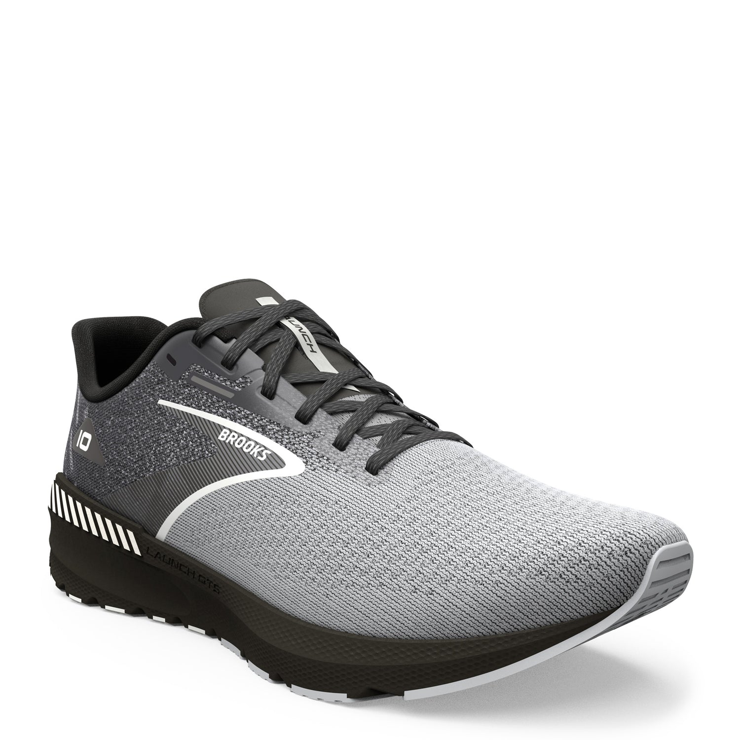 Peltz Shoes  Men's Brooks Launch GTS 10 Running Shoe Black/Grey/White 110410 1D 052