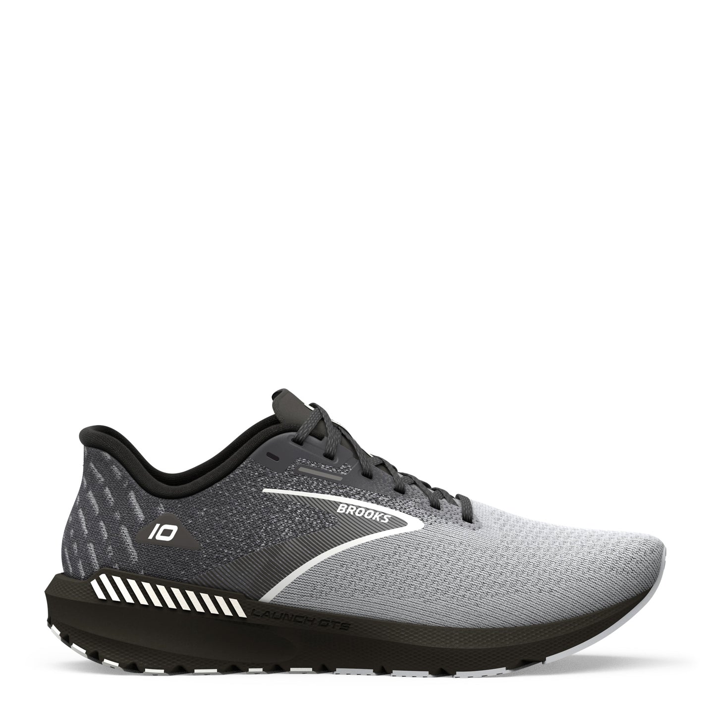 Peltz Shoes  Men's Brooks Launch GTS 10 Running Shoe Black/Grey/White 110410 1D 052