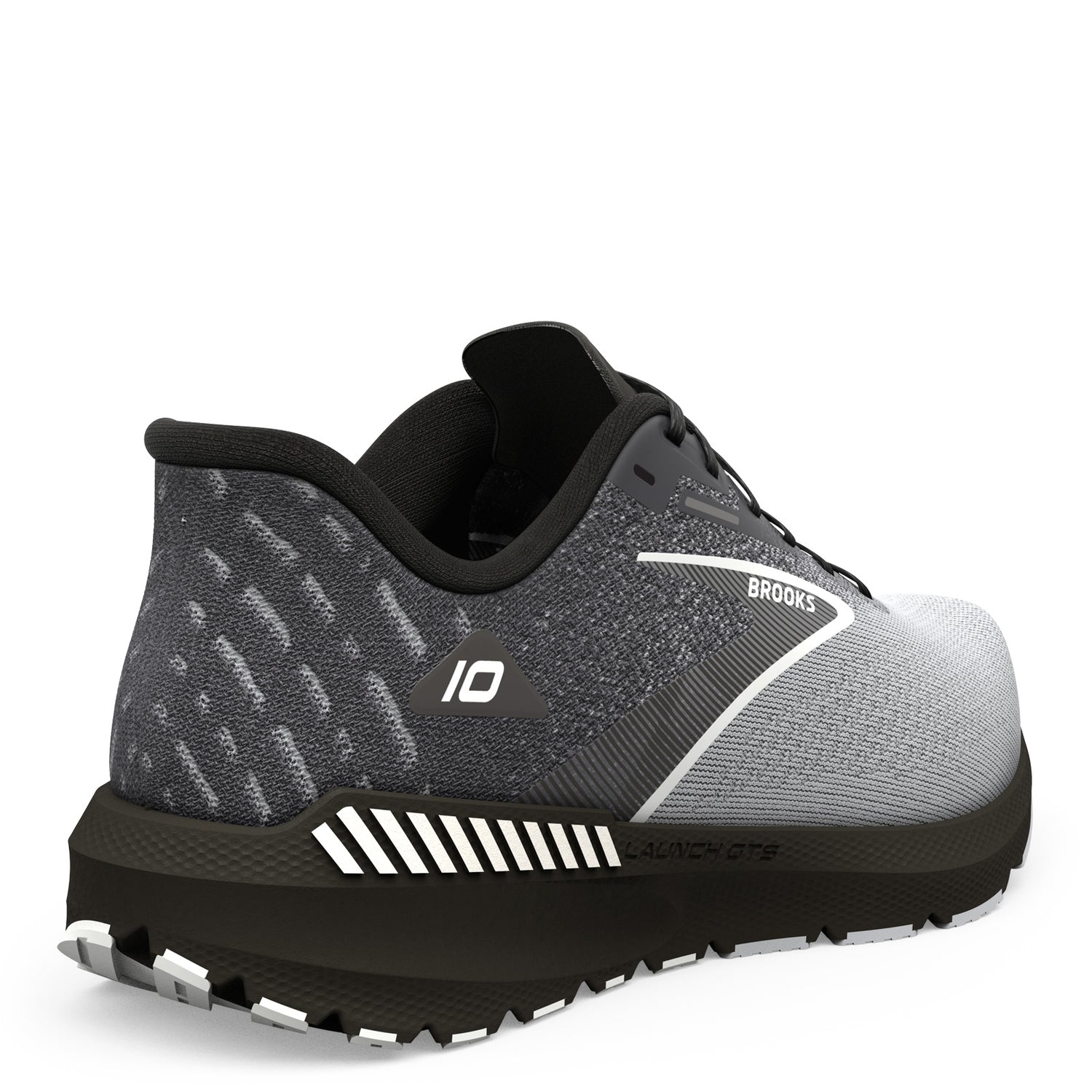 Peltz Shoes  Men's Brooks Launch GTS 10 Running Shoe Black/Grey/White 110410 1D 052