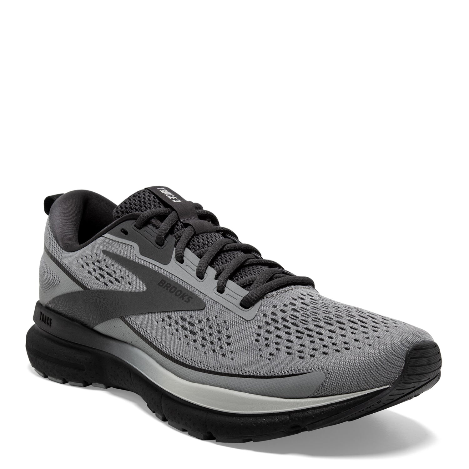Peltz Shoes  Men's Brooks Trace 3 Running Shoe Grey/Black/Ebony 110412 1D 049