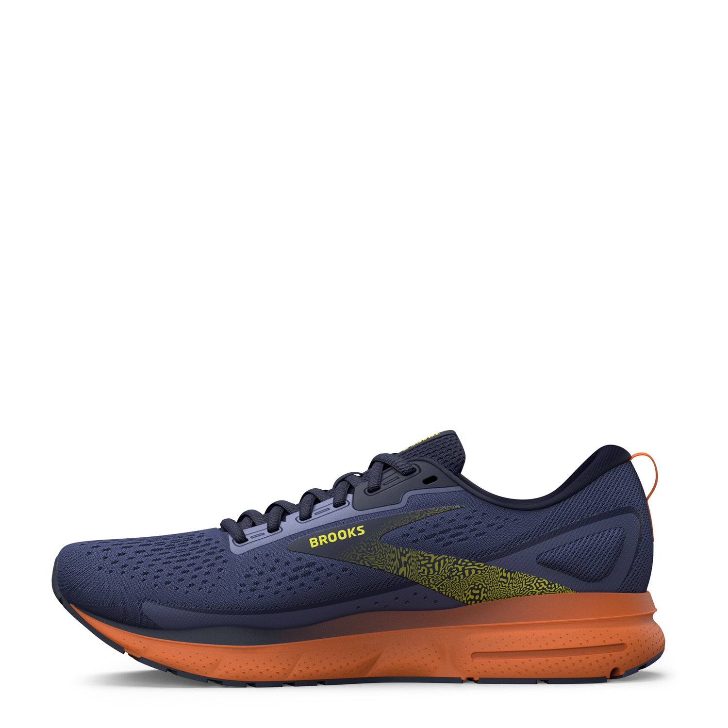 Peltz Shoes  Men's Brooks Trace 3 Running Shoe Iris/Red Orange/Sulphur 110412 1D 422