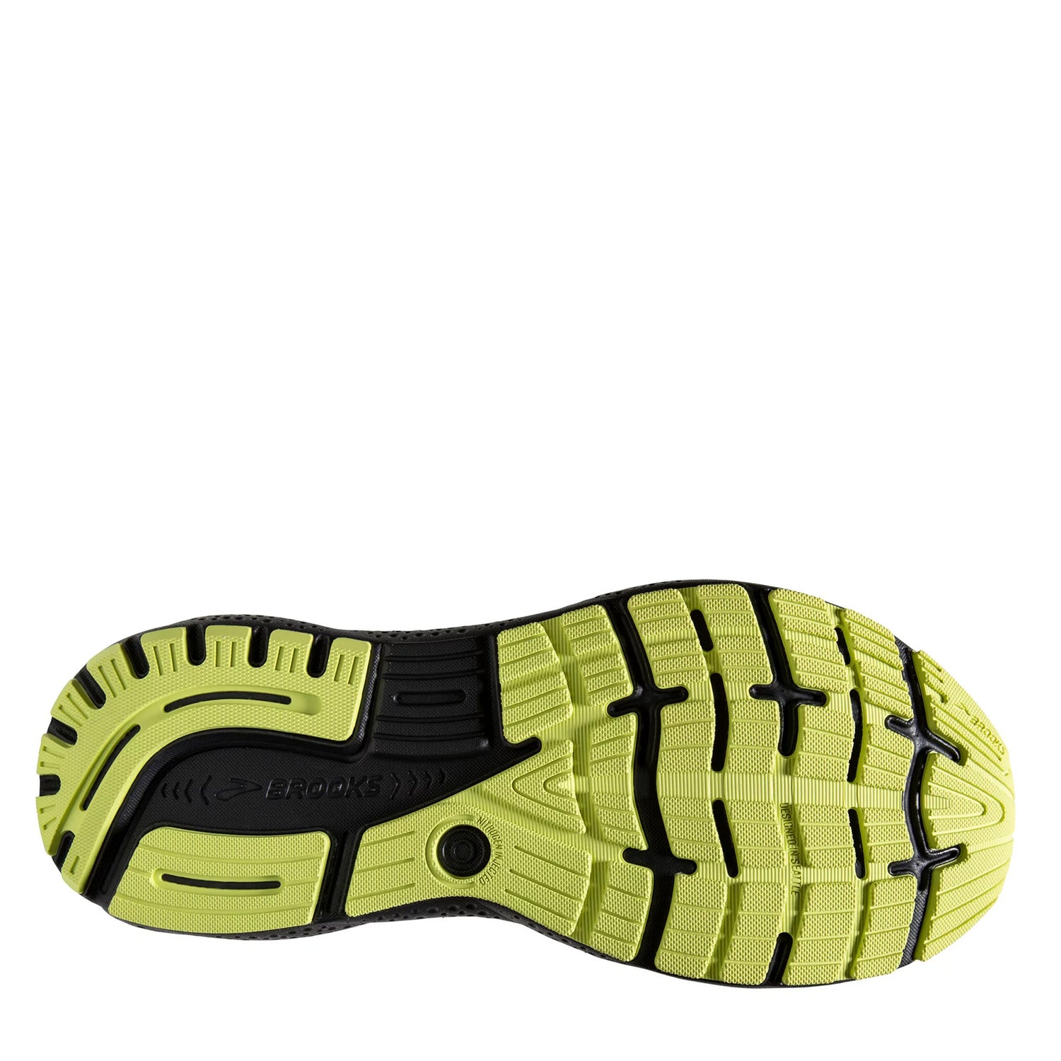 Peltz Shoes  Men's Brooks Ghost 16 Running Shoe Primer/Grey/Lime 110418 1D 041