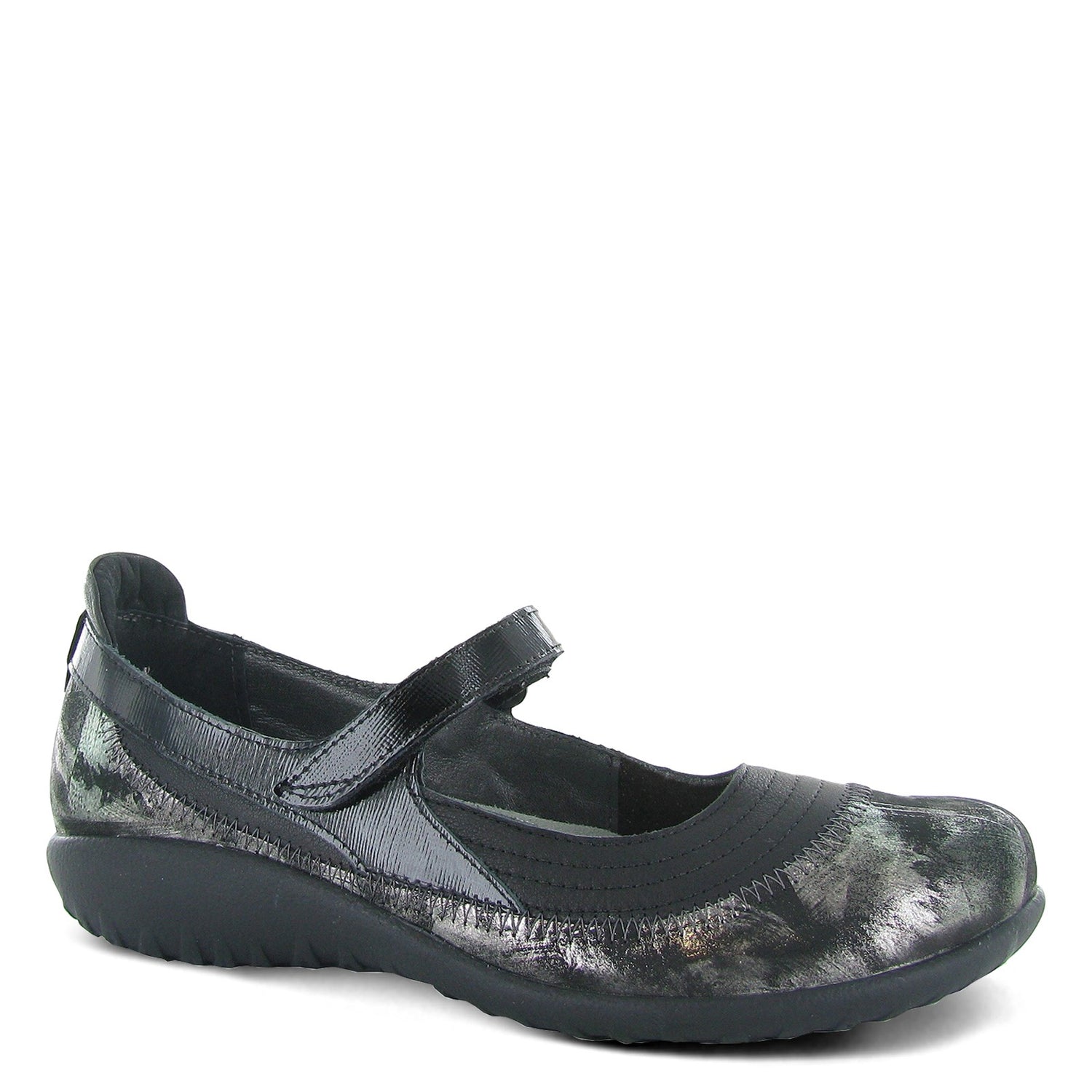 Peltz Shoes  Women's Naot Kirei Slip-On Black/Metallic Onyx 11042-NRJ