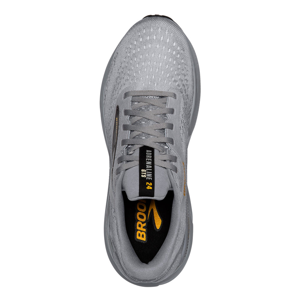 Men's Brooks Adrenaline GTS 24 Running Shoe ALLOY/WHITE/GOLD FUSION 110437 1D 084