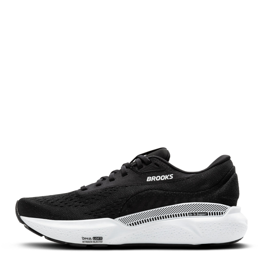 Men's Brooks Adrenaline GTS 24 Running Shoe - Wide Width BLACK/WHITE 110437 2E 087