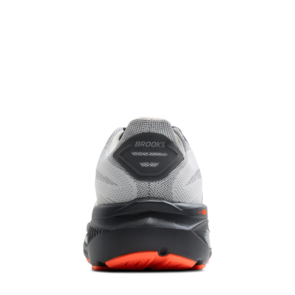 Men's Brooks Ghost 17 Running Shoe - Wide Width OYSTER / ORANGE 110442 2E 048