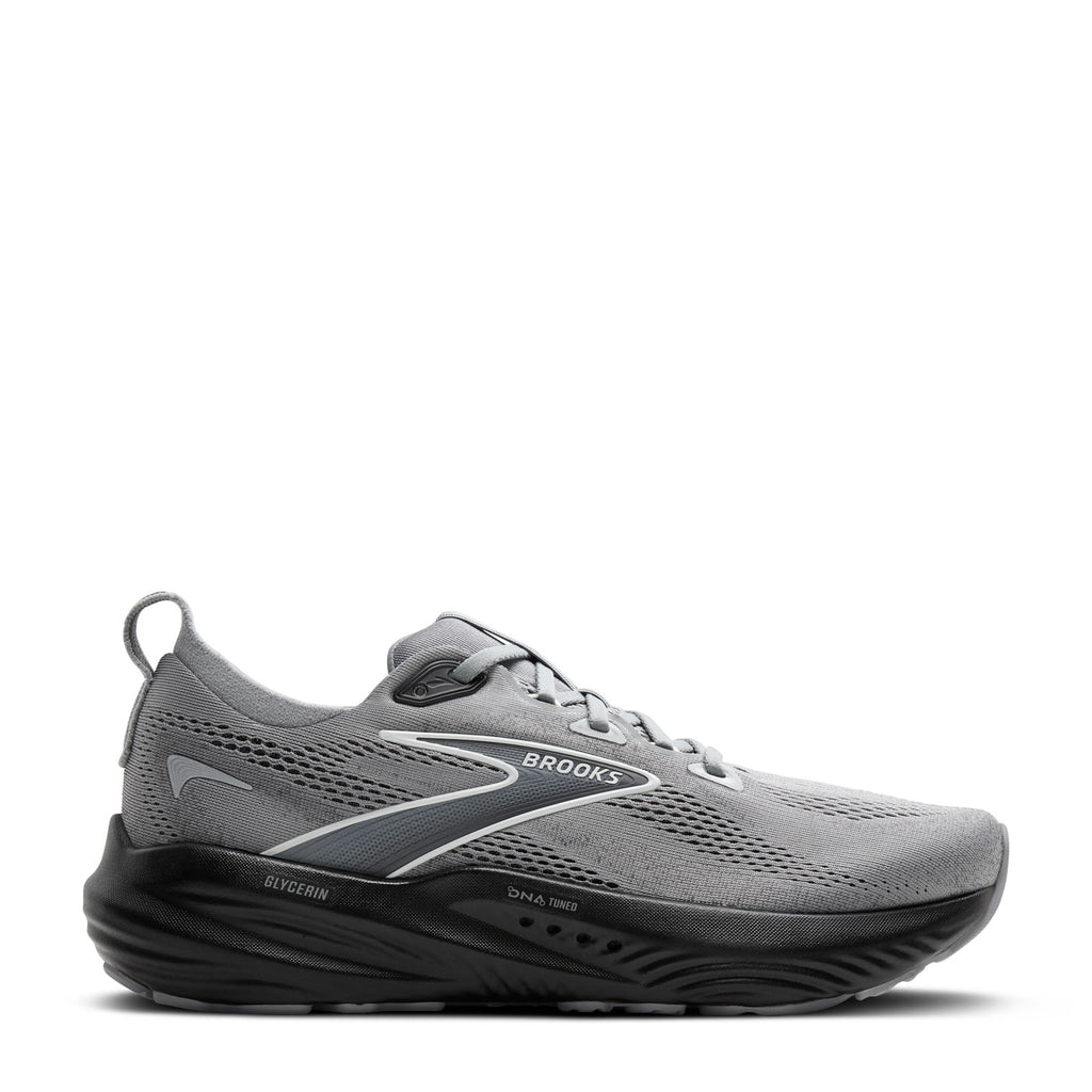 Men's Brooks Glycerin 22 Running Shoe - Extra Wide Width Primer Gray/Ebony/Bluewash 110445 4E 078