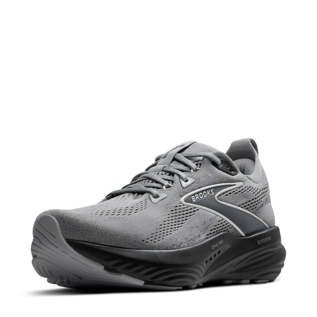 Men's Brooks Glycerin 22 Running Shoe - Extra Wide Width Primer Gray/Ebony/Bluewash 110445 4E 078