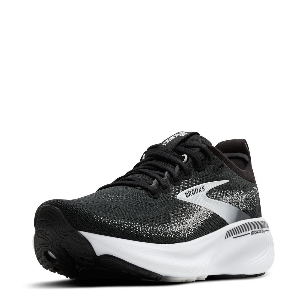 Men's Brooks Adrenaline GTS 25 Running Shoe - Wide Width BLACK/GREY/WHITE 110454 2E 090