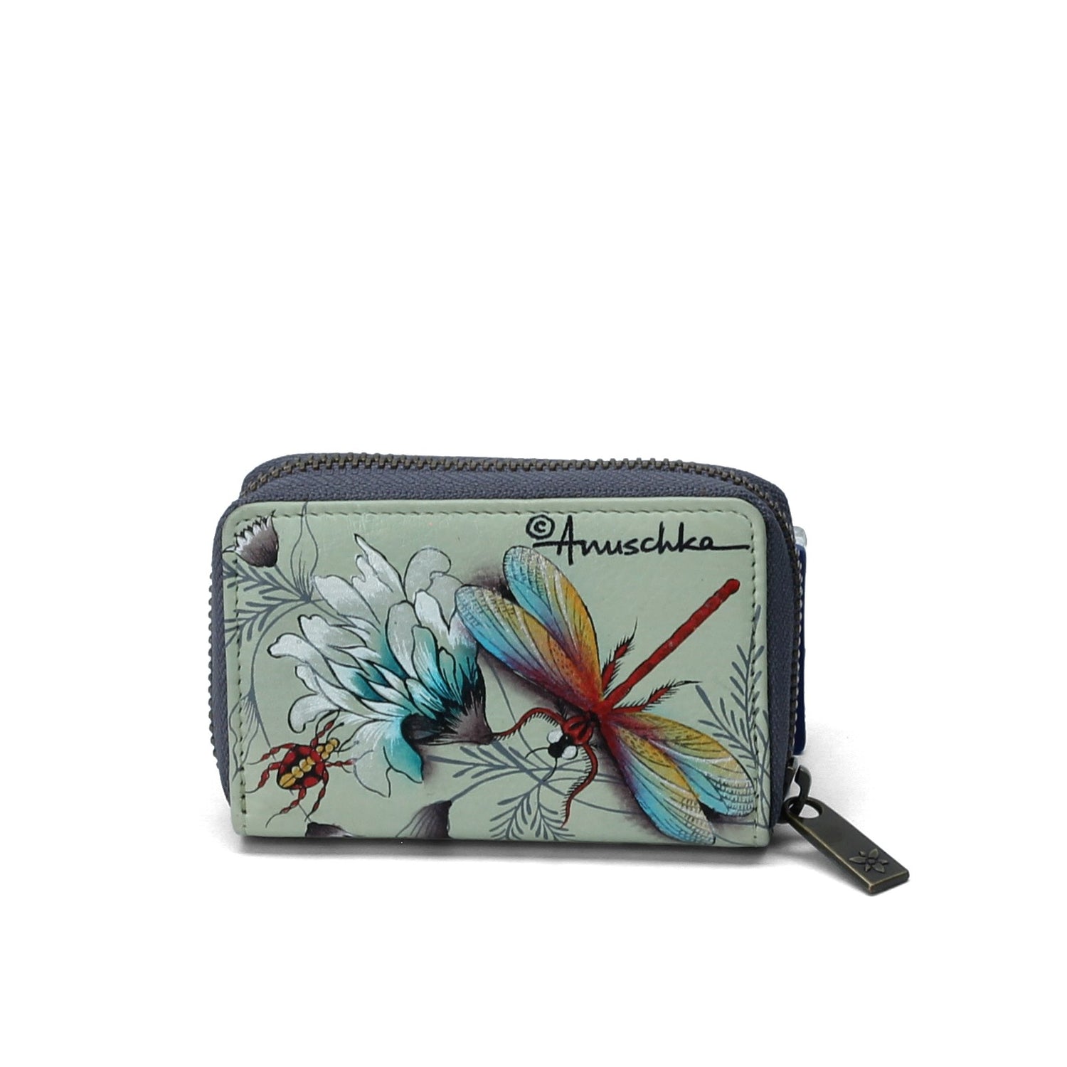 Peltz Shoes  Anuschka Credit and Business Card Holder Wonderous Wings 1110-WWG