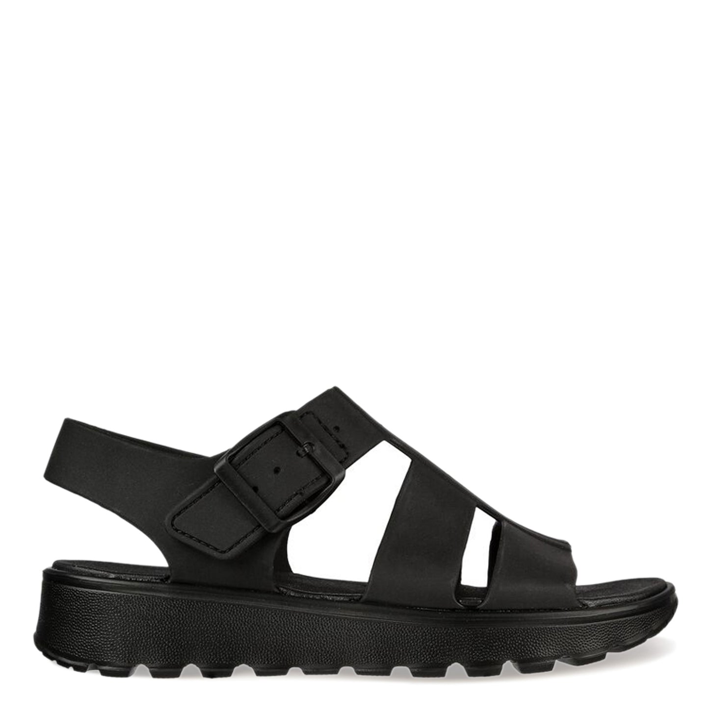 Peltz Shoes  Women's Skechers Foamies: Footsteps - Back to Basics Sandal Black 111570-BBK
