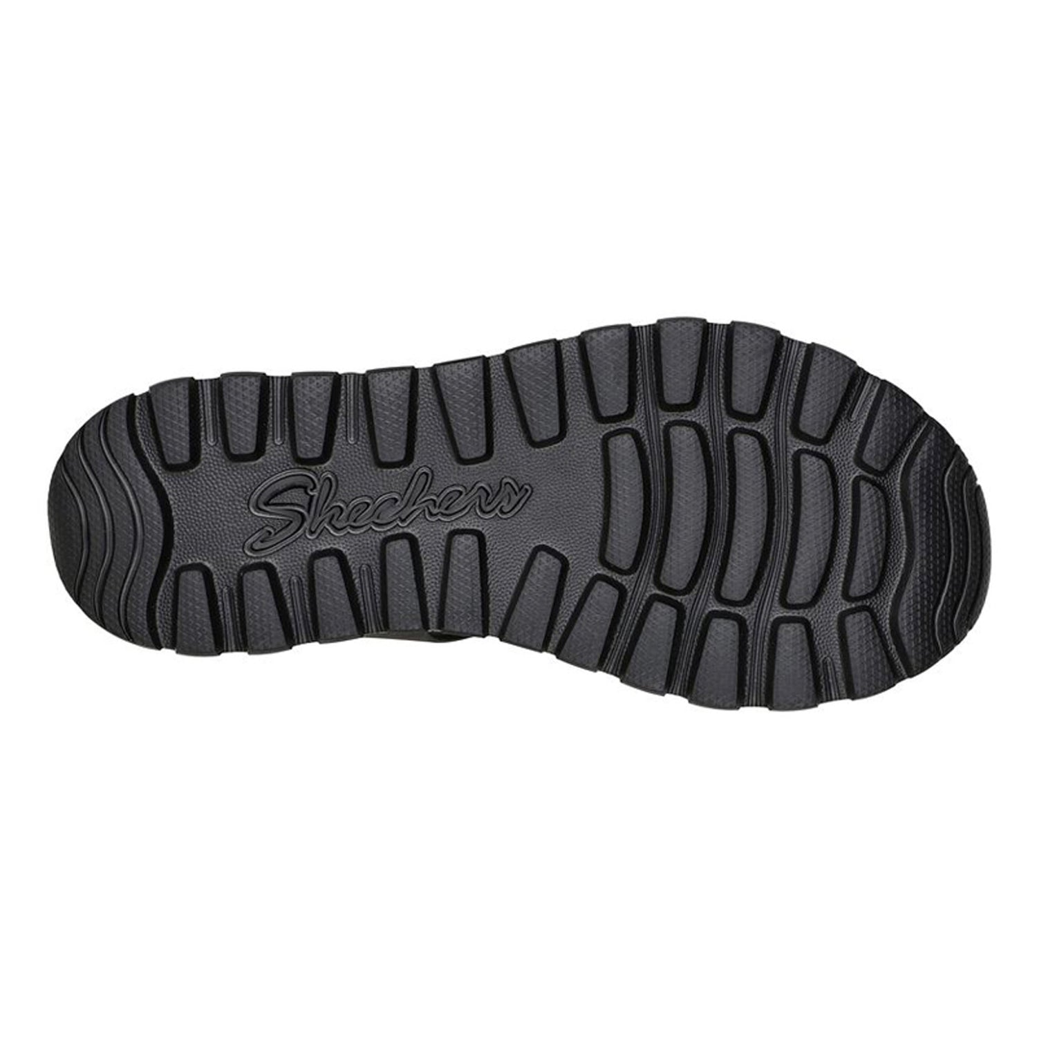 Peltz Shoes  Women's Skechers Foamies: Footsteps - Back to Basics Sandal Black 111570-BBK