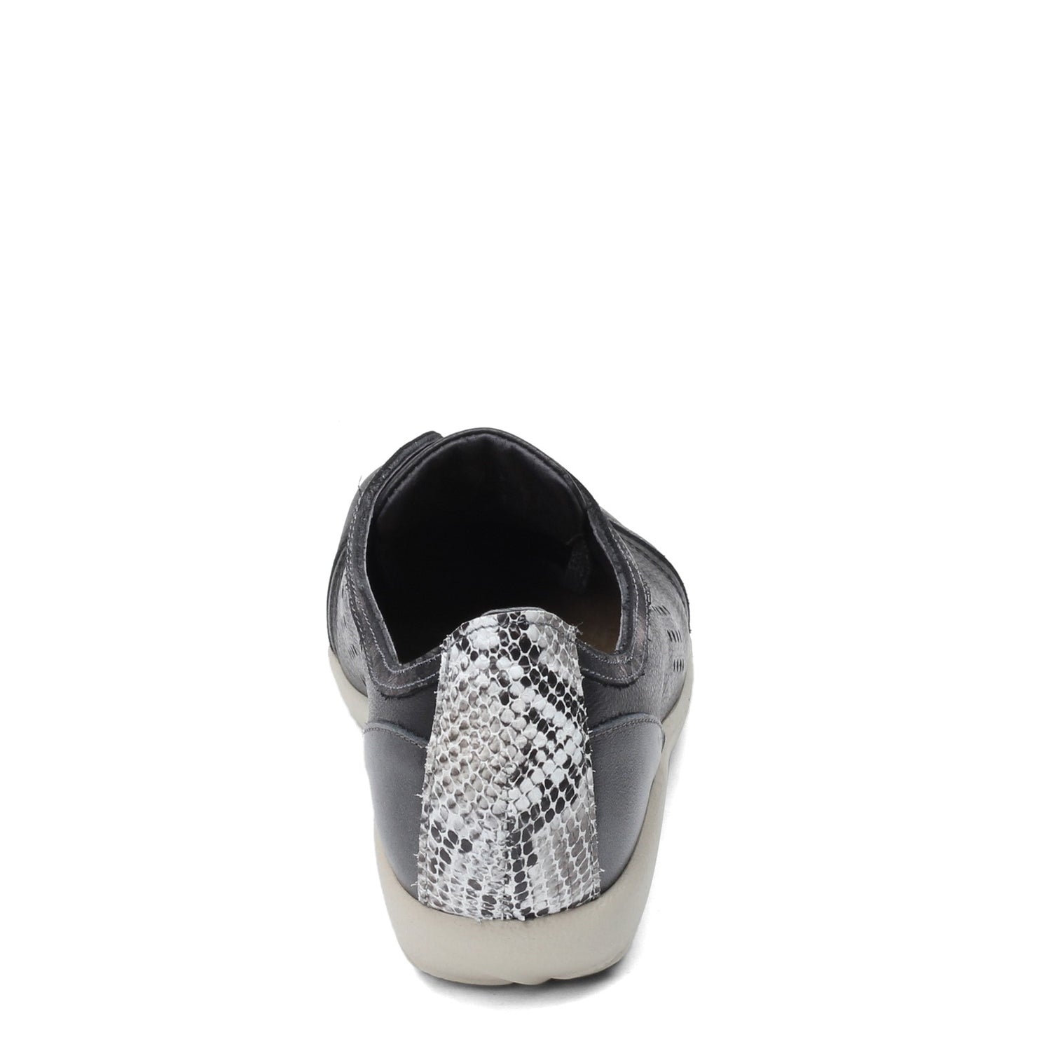 Peltz Shoes  Women's Naot Avena Oxford Soft Black Lthr/Metallic Road Lthr/Glass Silver/Gray Cobra Lthr 11165-NPK