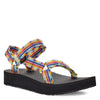 Peltz Shoes  Women's Teva Midform Fray Sandal BLACK MULTI 1118954-FBML