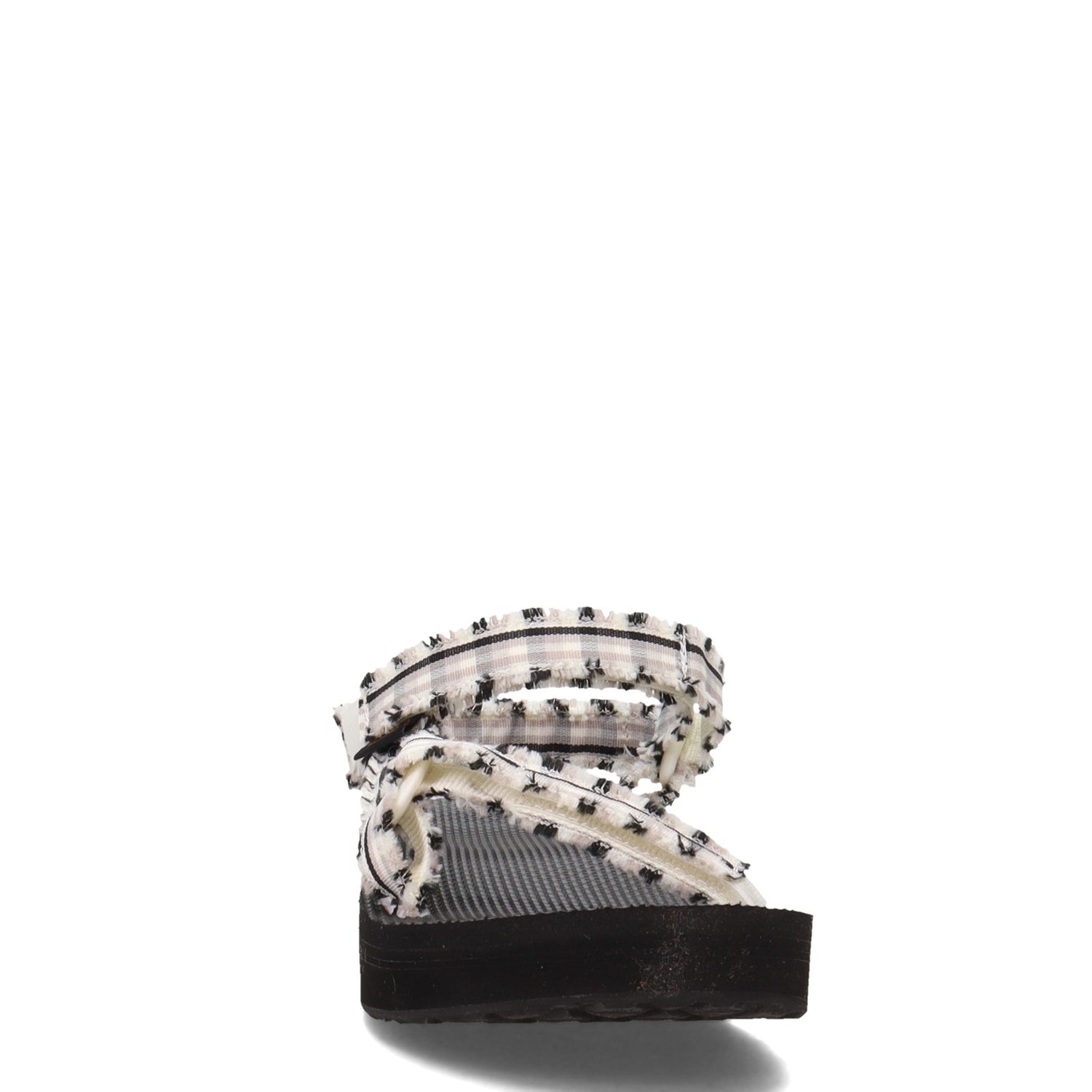 Peltz Shoes  Women's Teva Midform Fray Sandal WHITE BLACK 1118954-FWBL