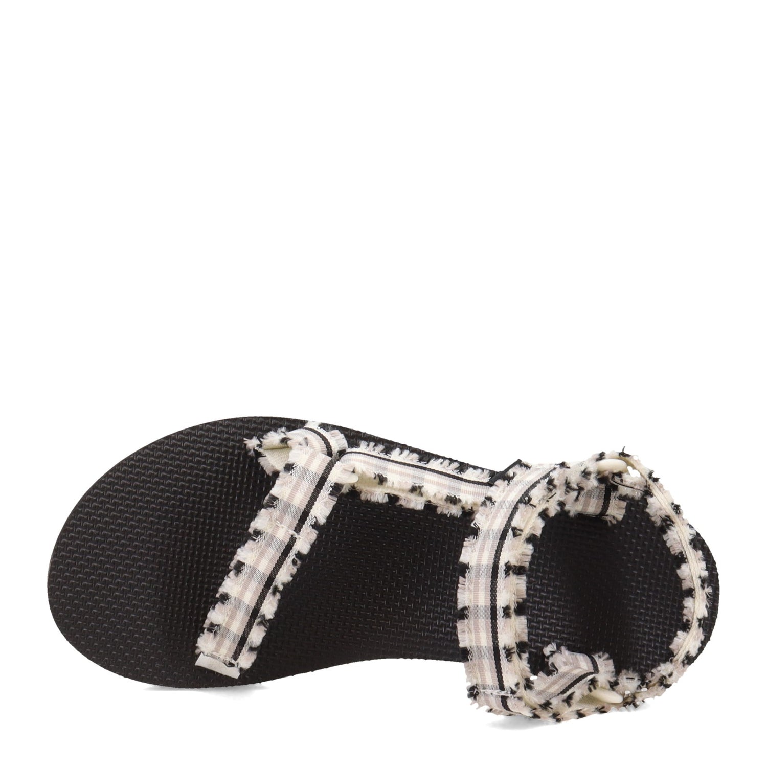Peltz Shoes  Women's Teva Midform Fray Sandal WHITE BLACK 1118954-FWBL