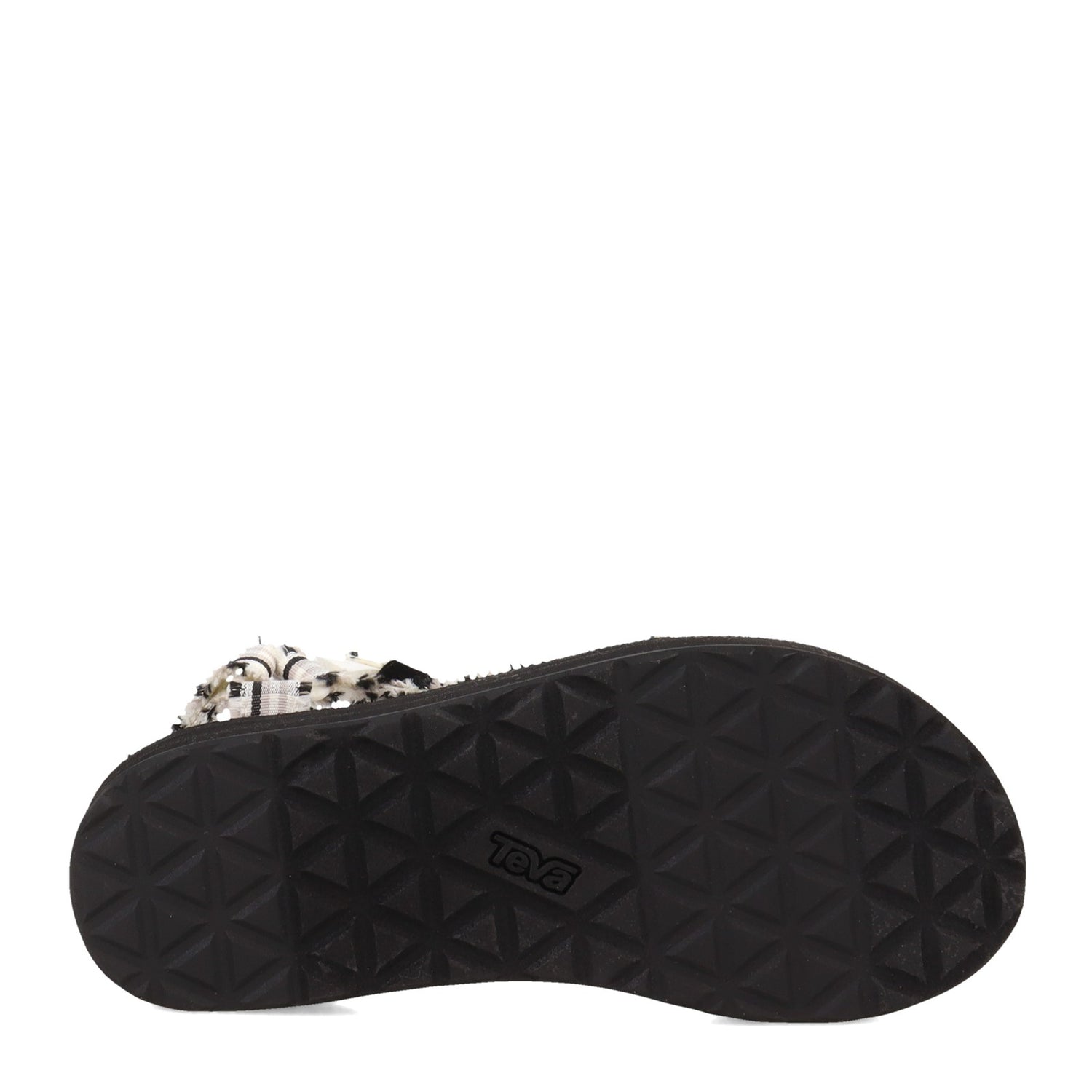 Peltz Shoes  Women's Teva Midform Fray Sandal WHITE BLACK 1118954-FWBL