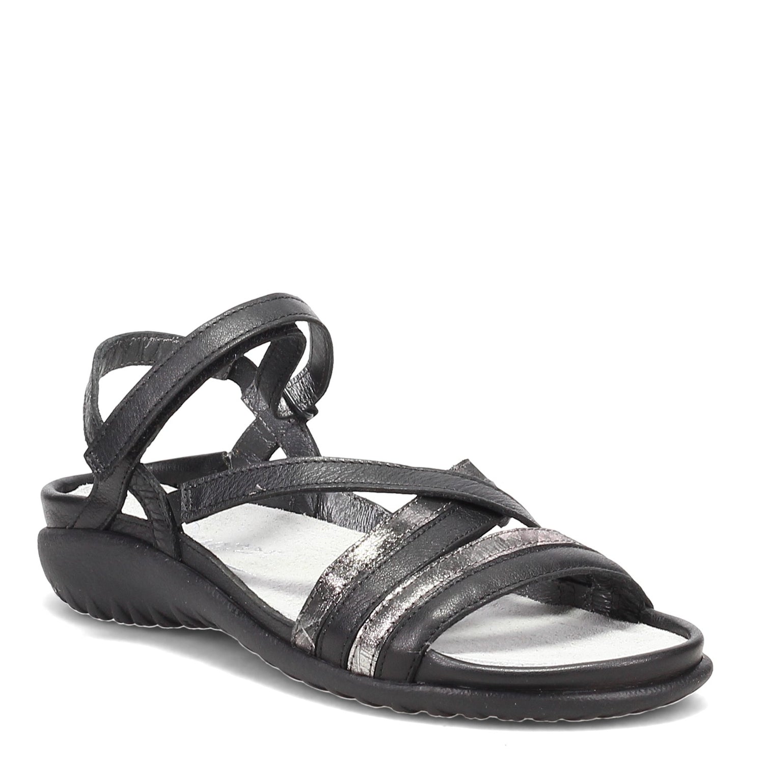 Peltz Shoes  Women's Naot Toi Sandal Soft Black/Metallic 11200-NRD