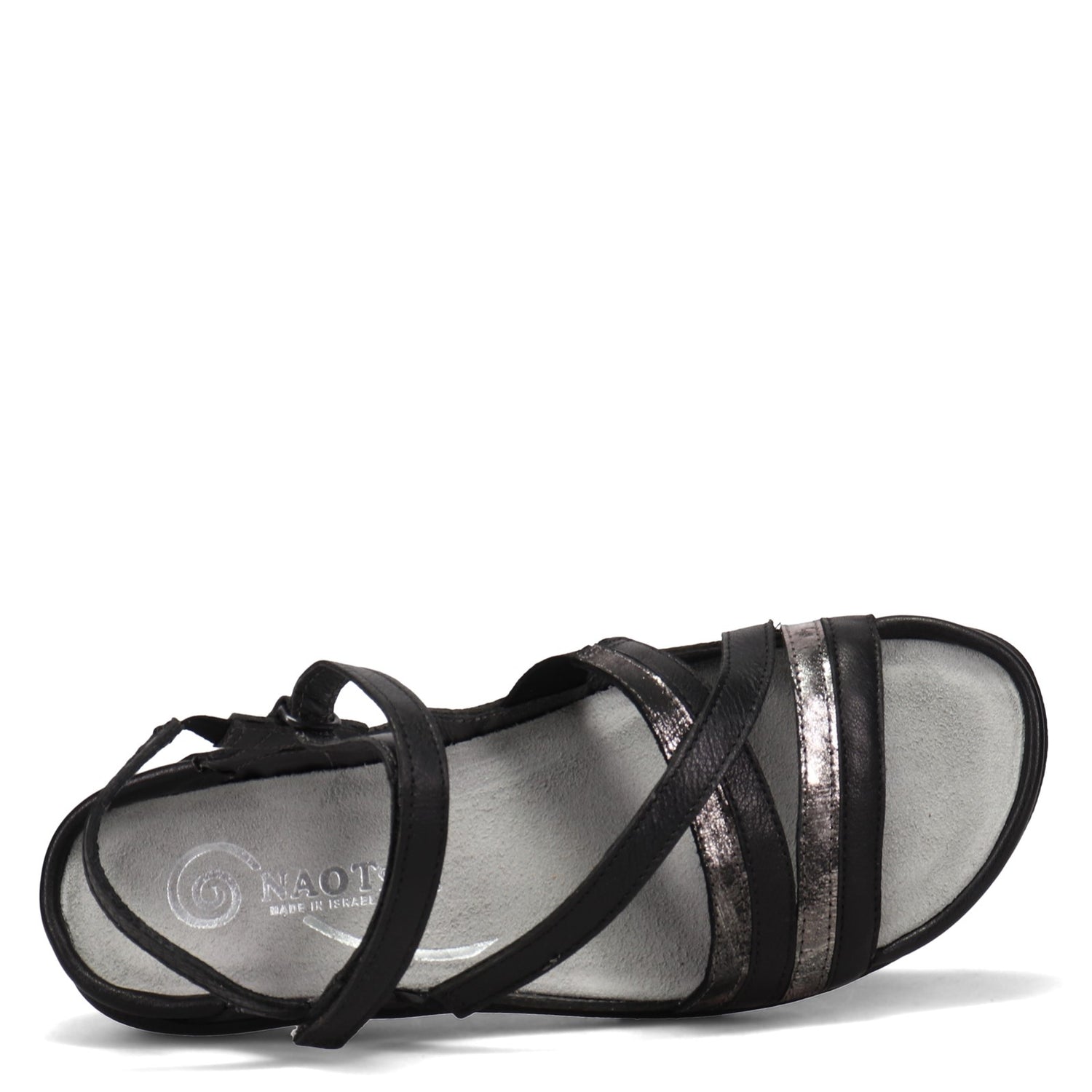 Peltz Shoes  Women's Naot Toi Sandal Soft Black/Metallic 11200-NRD