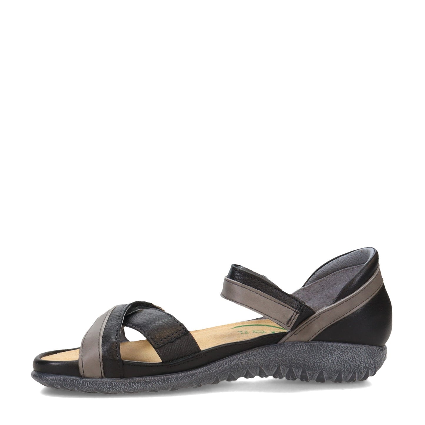 Peltz Shoes  Women's Naot Karawa Sandal Soft Black/Gray/Khaki 11204-NXS