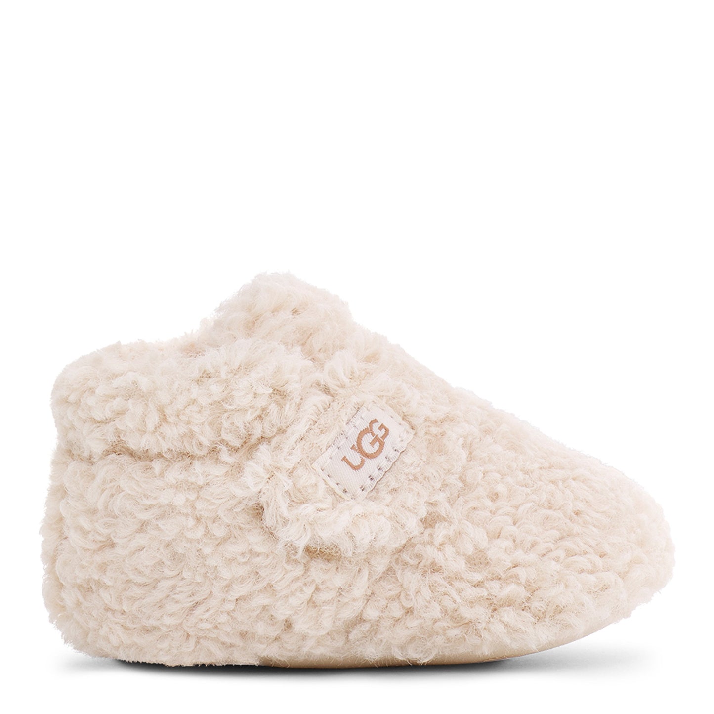 Peltz Shoes  Girl's Ugg Bixbee Bootie - Infant Natural Curly Faux Fur 1121045I-NCFF