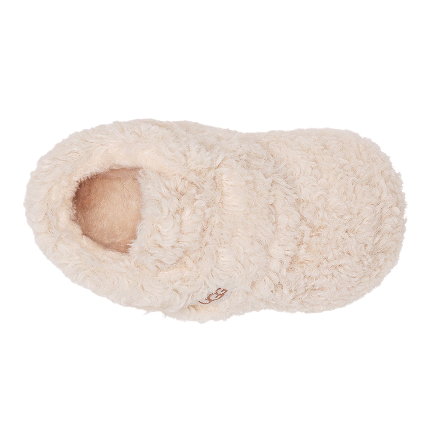 Peltz Shoes  Girl's Ugg Bixbee Bootie - Infant Natural Curly Faux Fur 1121045I-NCFF