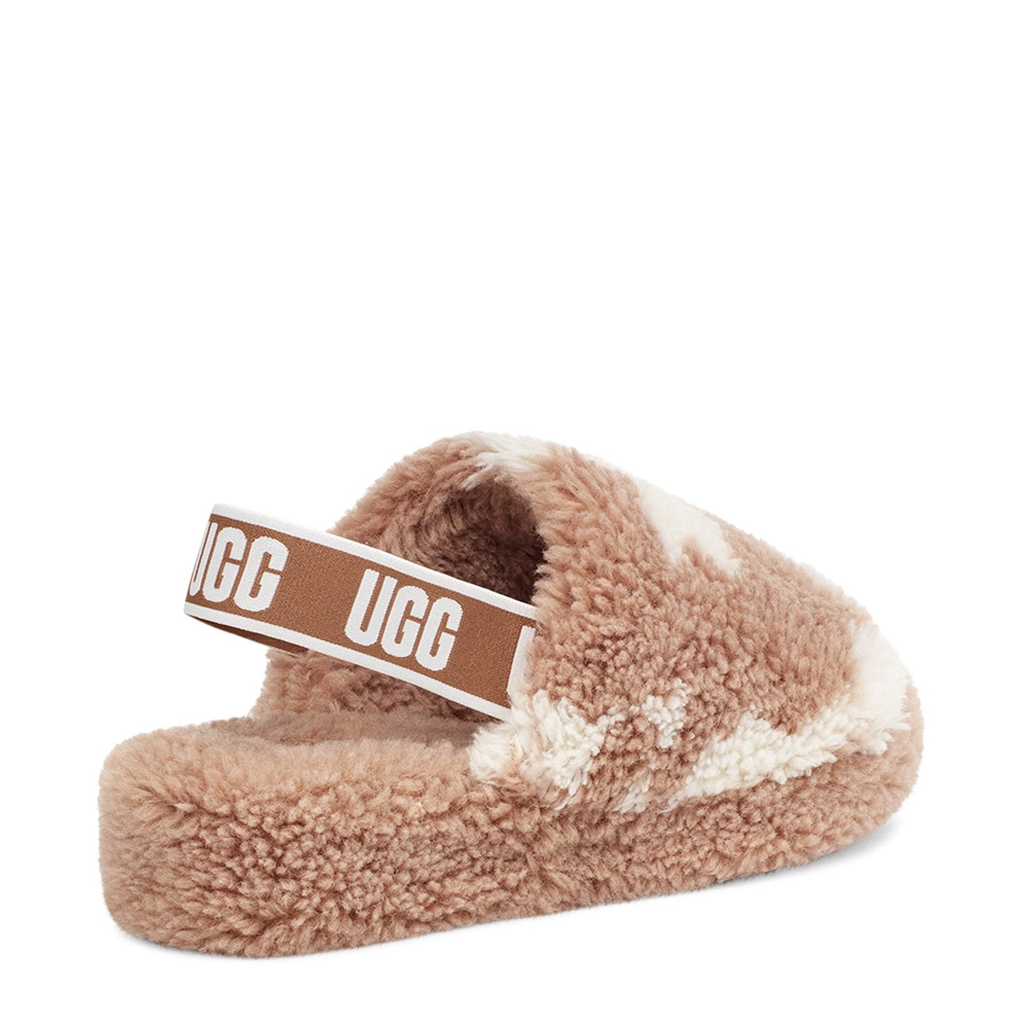 Peltz Shoes  Women's Ugg Fluff Yeah Slide TAN COW PRINT 1125592-MSS