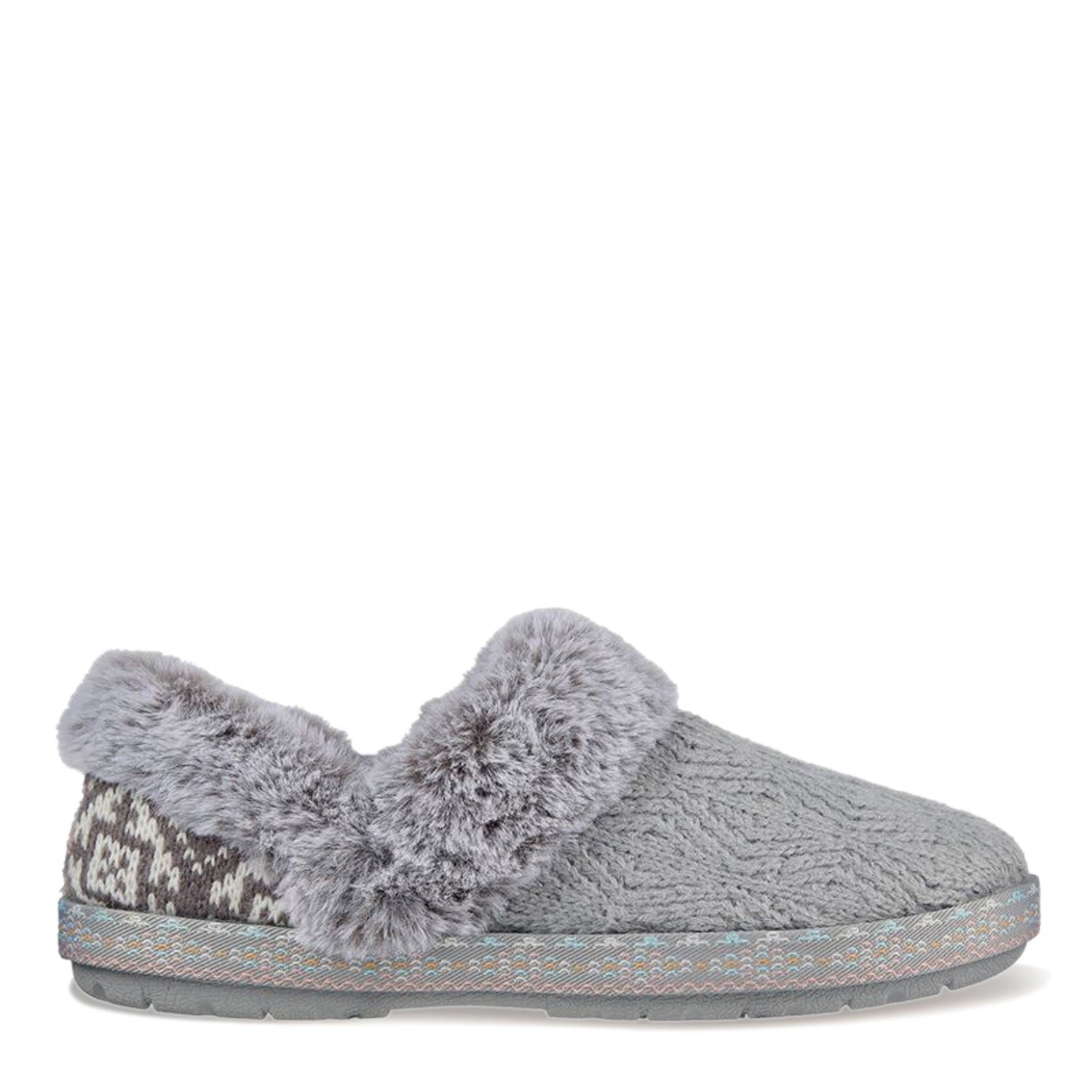 Peltz Shoes  Women's Skechers BOBS Too Cozy - Deco Drifter Slip-On GREY 113247-GRY