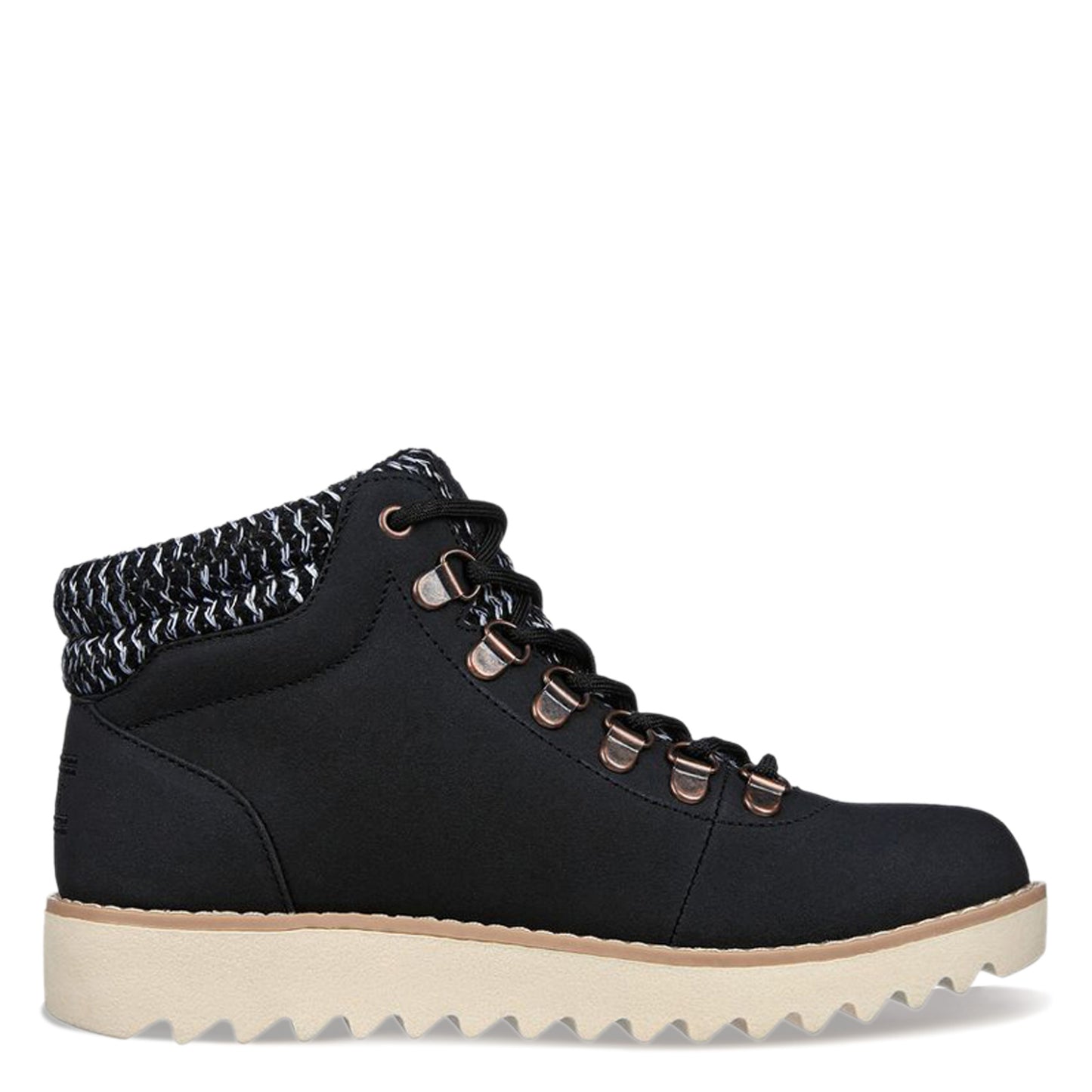 Peltz Shoes  Women's Skechers BOBS Mountain Kiss Cute Factor Boot BLACK 113420-BLK