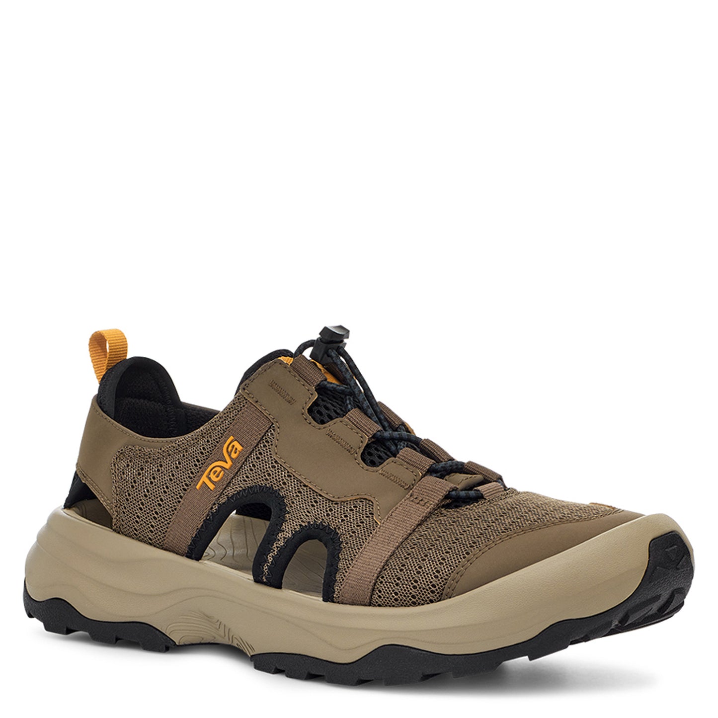 Peltz Shoes  Men's Teva Outflow Closed Toe Sandal Teak 1134357-TEAK