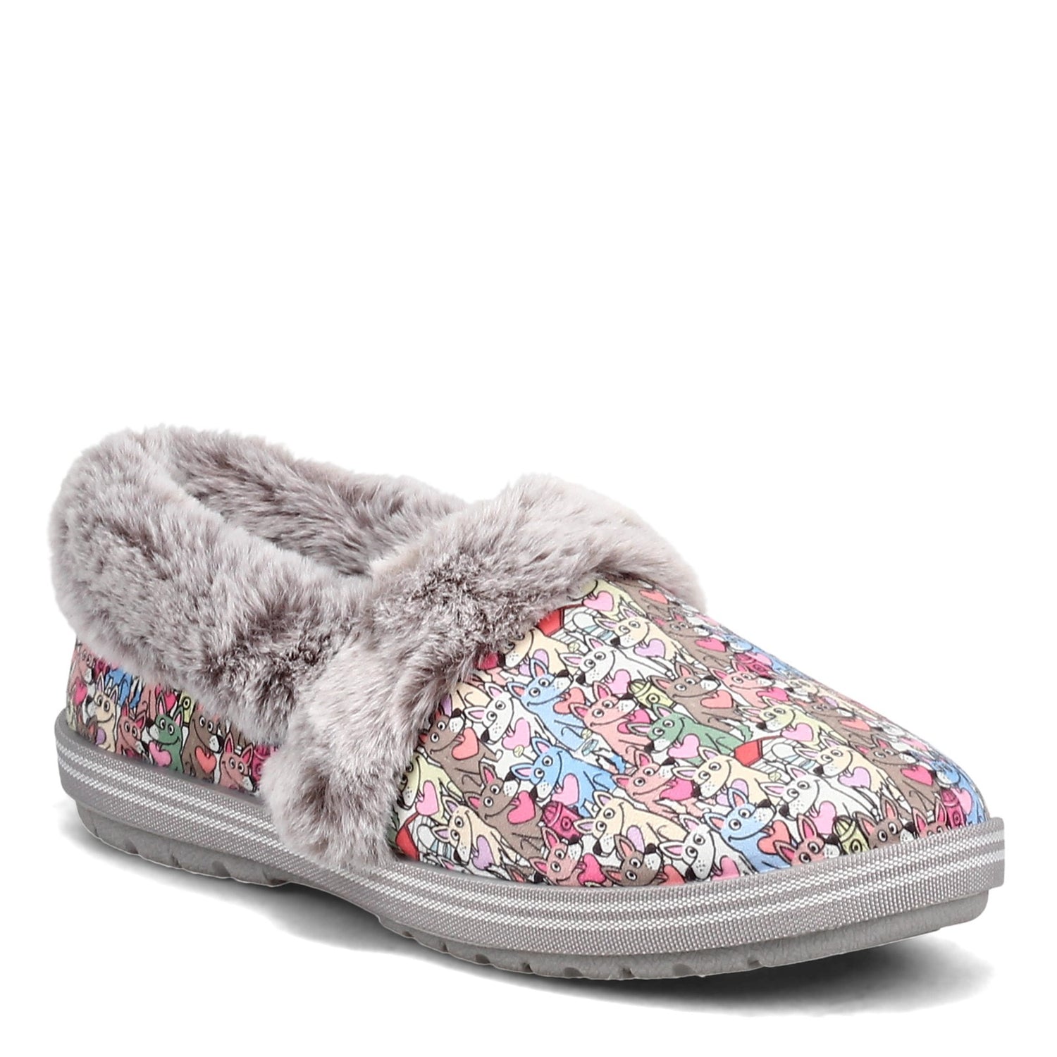 Peltz Shoes  Women's Skechers BOBS Too Cozy - Paws Forever Slip-On GREY MULTI 113485-MLT